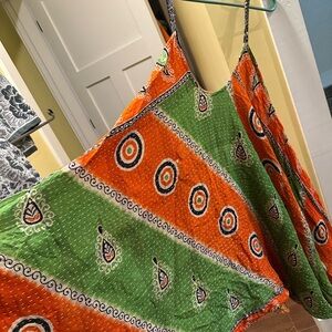 Kantha Bae cotton moonchild midi with evil eyes and pockets